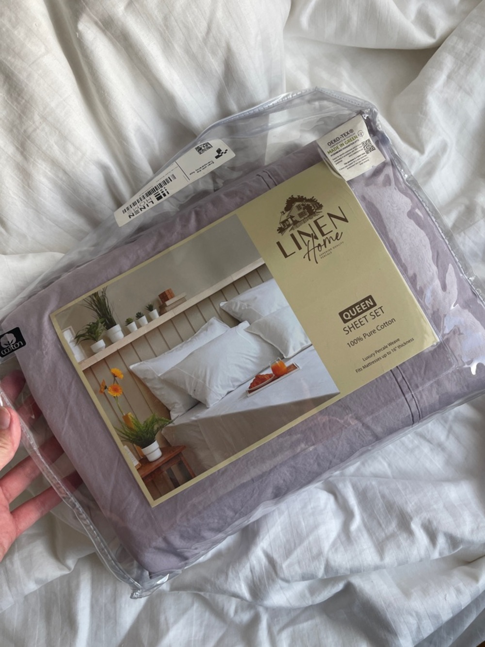 Linen Home Queen Sheet Set - Lilac